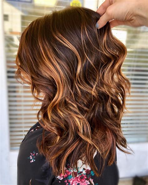 dark brunette with copper highlights|dark brown hair to copper.